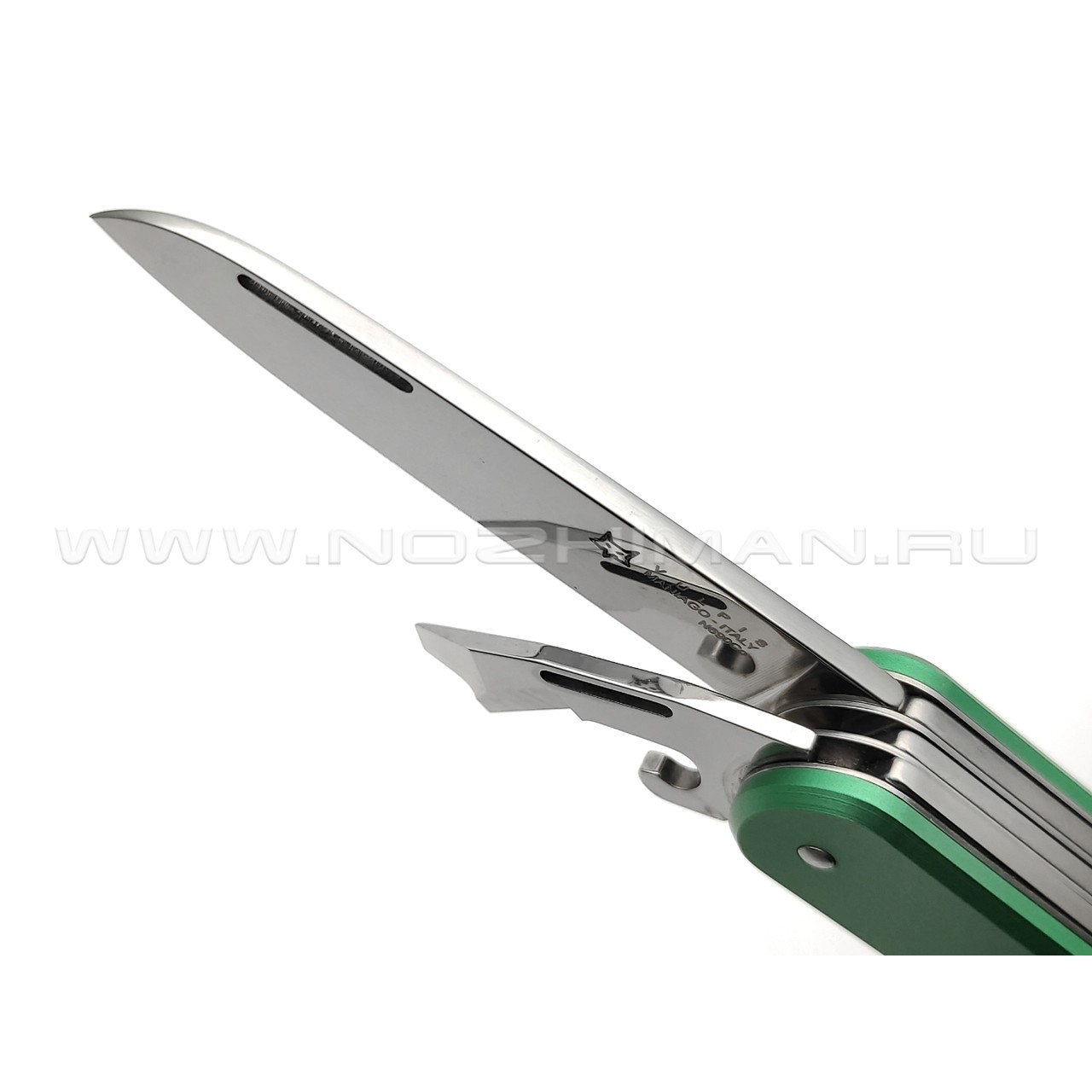 Многофункциональный нож Fox Vulpis FX-VP130-F4 OD сталь N690, рукоять Aluminum Green