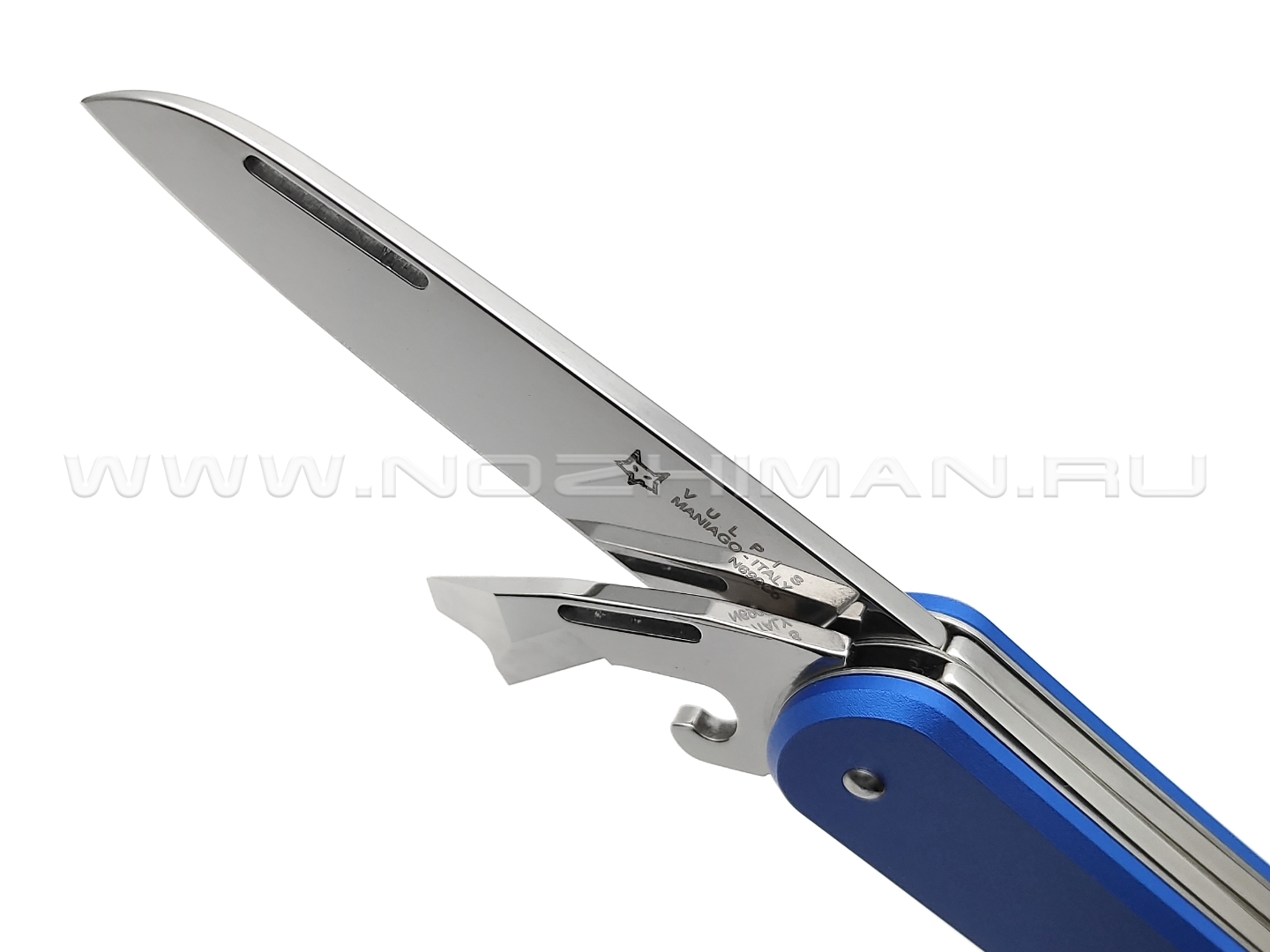 Многофункциональный нож Fox Vulpis FX-VP130-3 SB сталь N690, рукоять Aluminum Blue