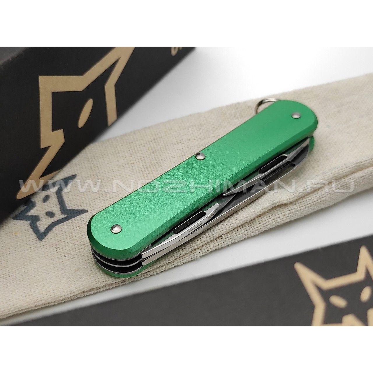 Многофункциональный нож Fox Vulpis FX-VP130-3 OD сталь N690, рукоять Aluminum Green