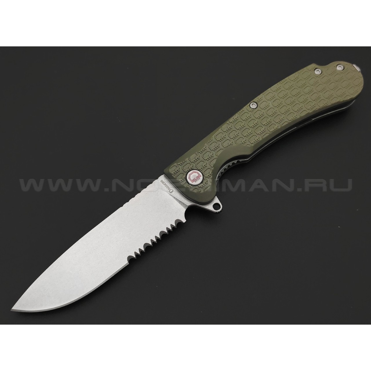 Daggerr нож Wocket Olive SW Serrated сталь 8Cr14MoV стоунвош, рукоять FRN olive