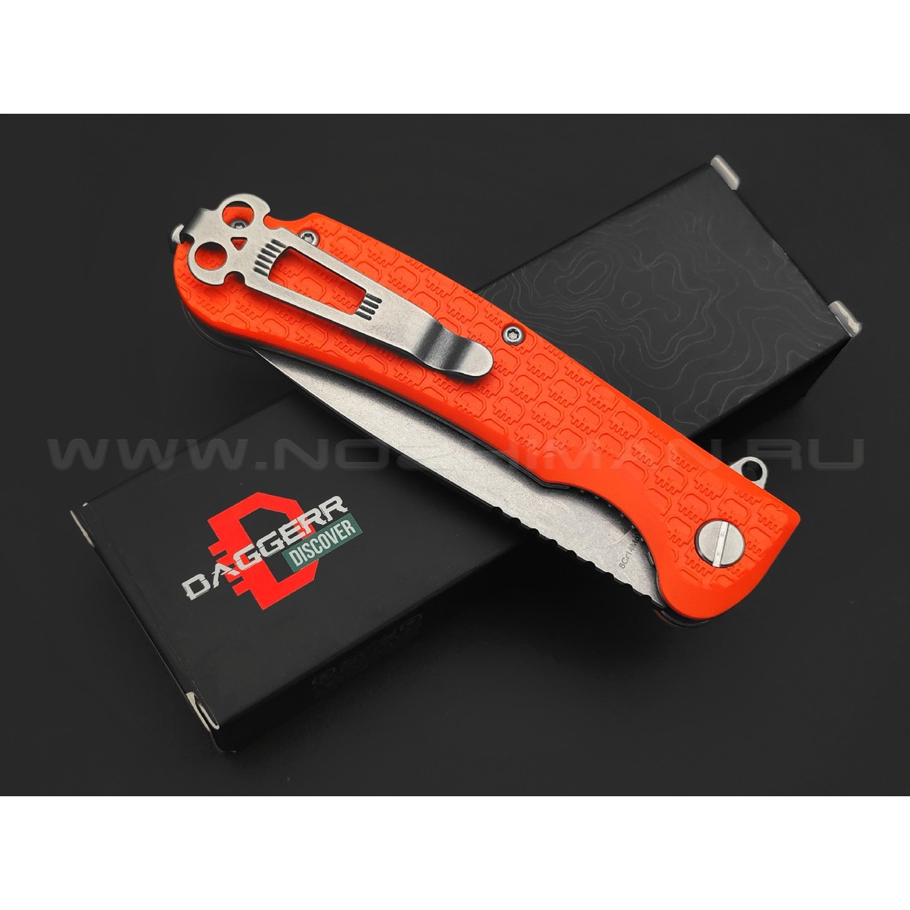 Daggerr нож Wocket Orange SW Serrated DL сталь 8Cr14MoV стоунвош, рукоять FRN orange