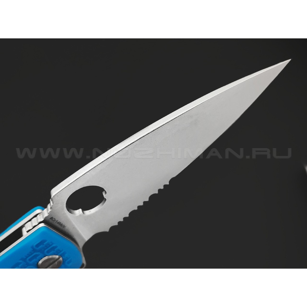 Daggerr нож Resident Blue SW Serrated DL сталь 8Cr14MoV стоунвош, рукоять FRN blue