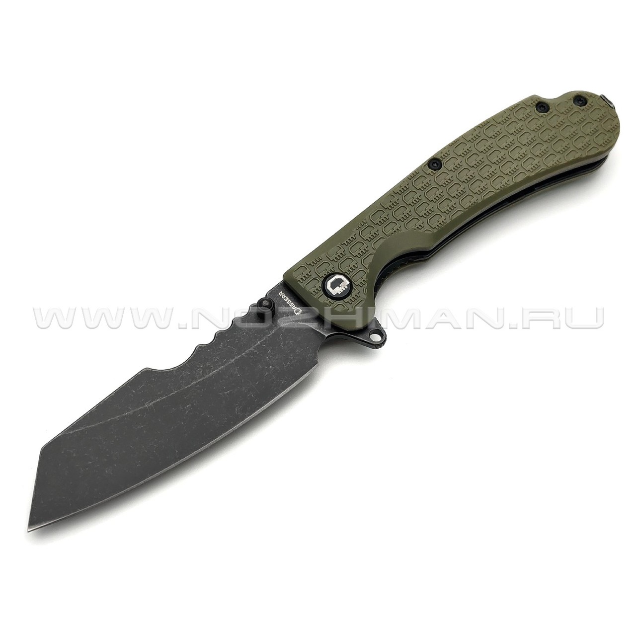 Daggerr нож Rhino Olive BW DL сталь 8Cr14MoV блэквош, рукоять FRN olive