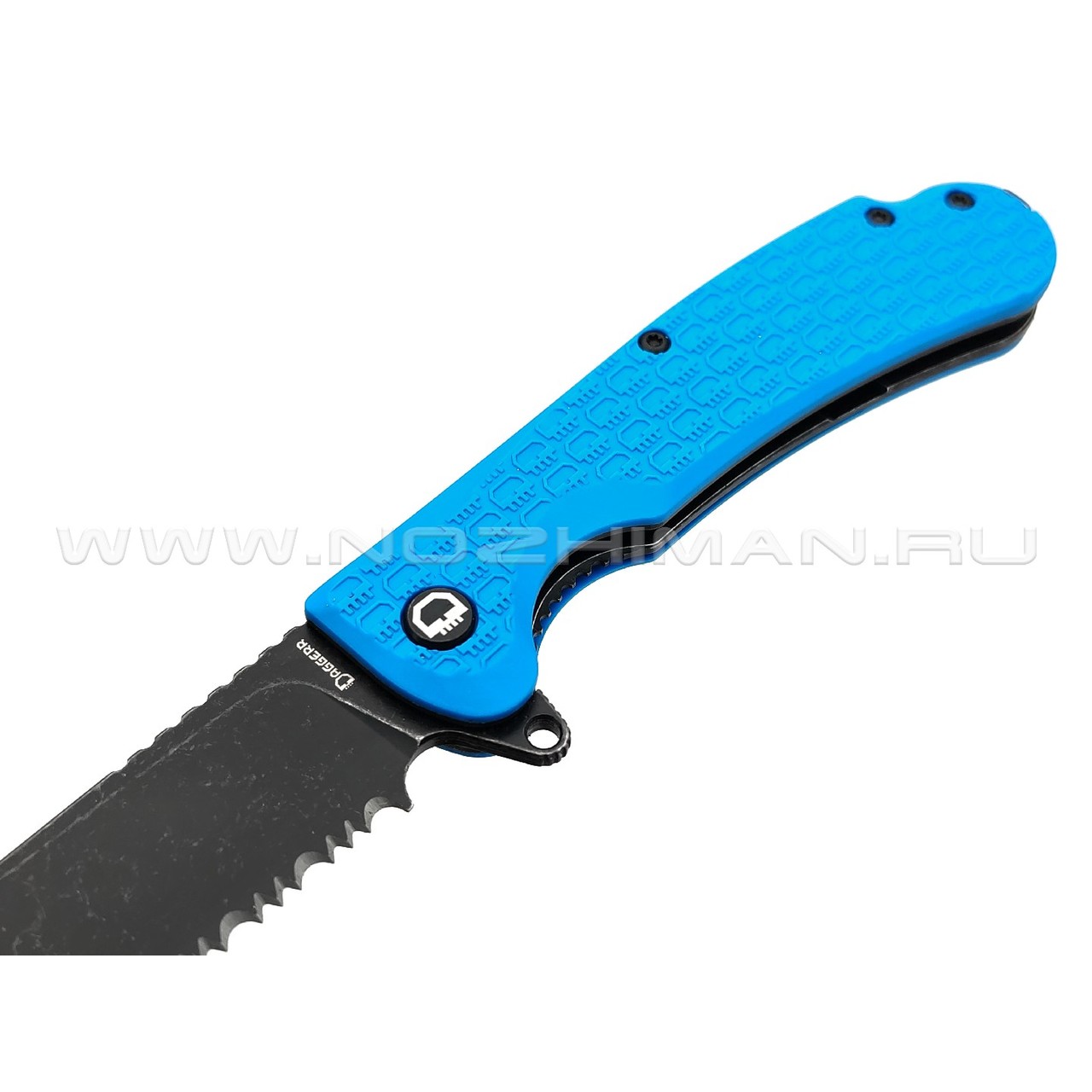 Daggerr нож Wocket Blue BW Serrated DL сталь 8Cr14MoV блэквош, рукоять FRN blue