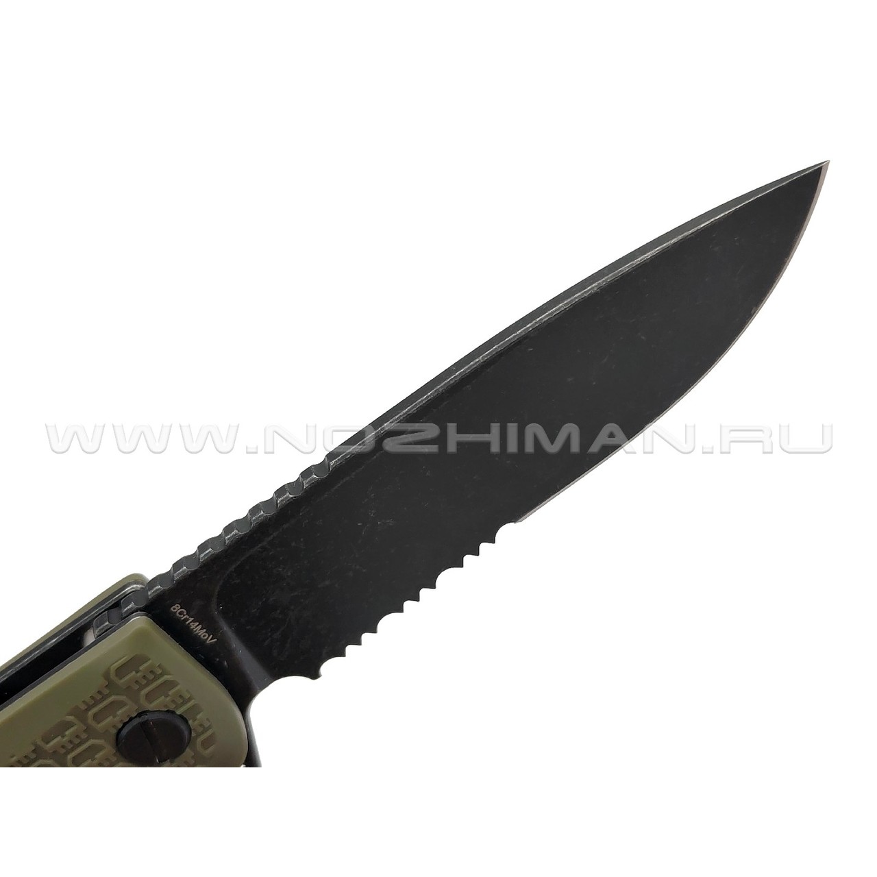 Daggerr нож Wocket Olive BW Serrated сталь 8Cr14MoV блэквош, рукоять FRN olive
