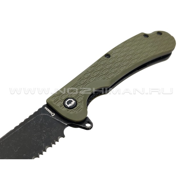 Daggerr нож Wocket Olive BW Serrated сталь 8Cr14MoV блэквош, рукоять FRN olive