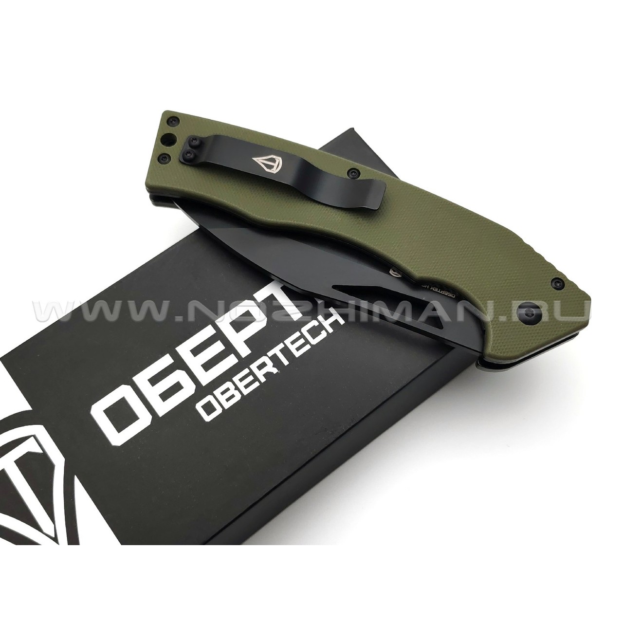 Нож Obertech НС-01 сталь D2 black Titanium nitride, рукоять G10 olive