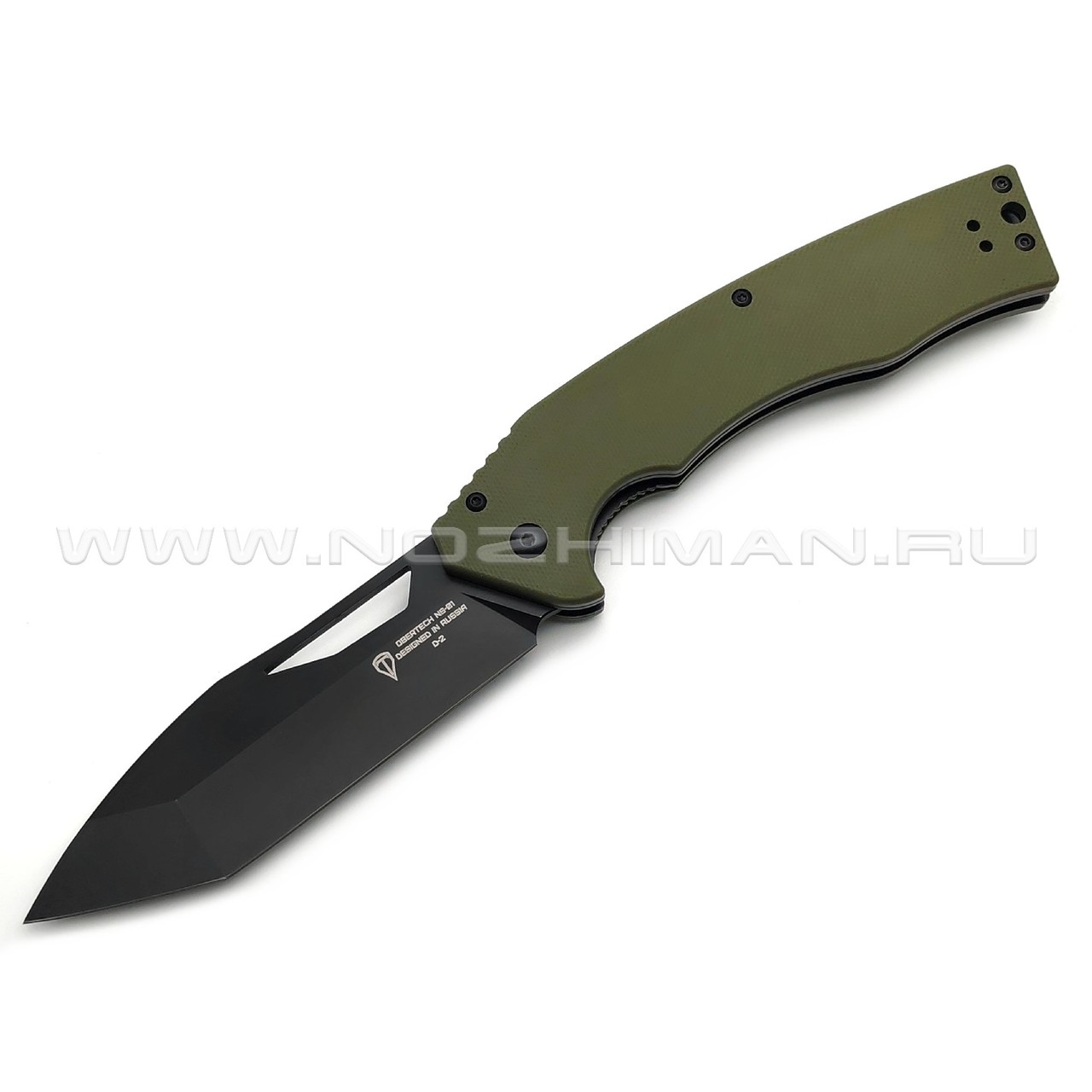 Нож Obertech НС-01 сталь D2 black Titanium nitride, рукоять G10 olive