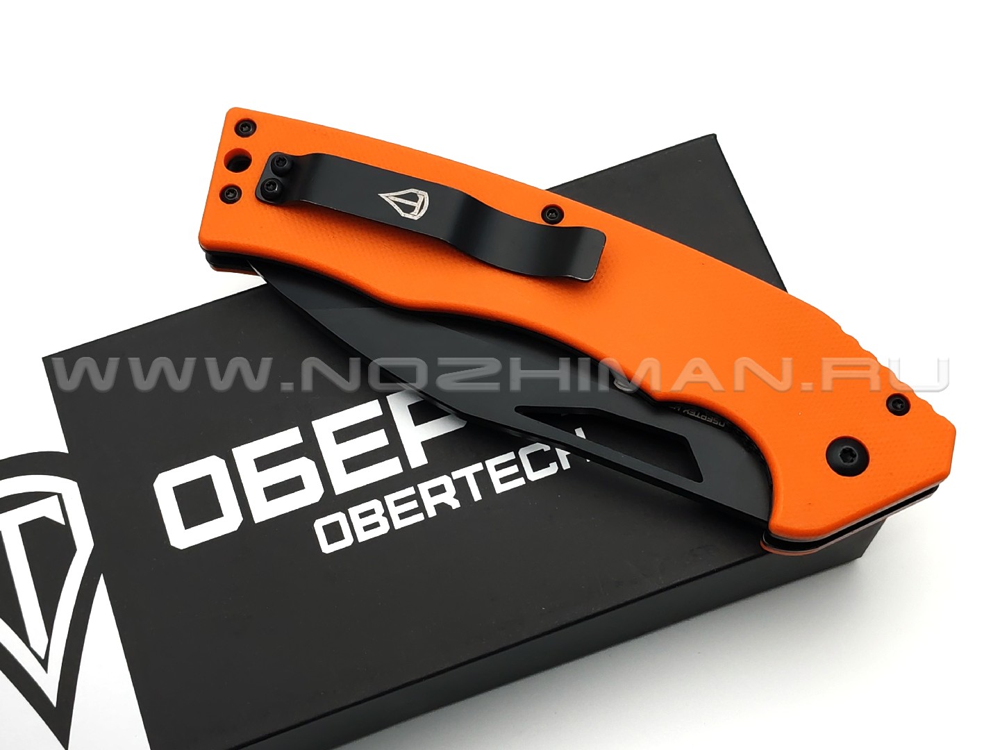 Нож Обертех НС-01 сталь D2 black Titanium nitride, рукоять G10 orange