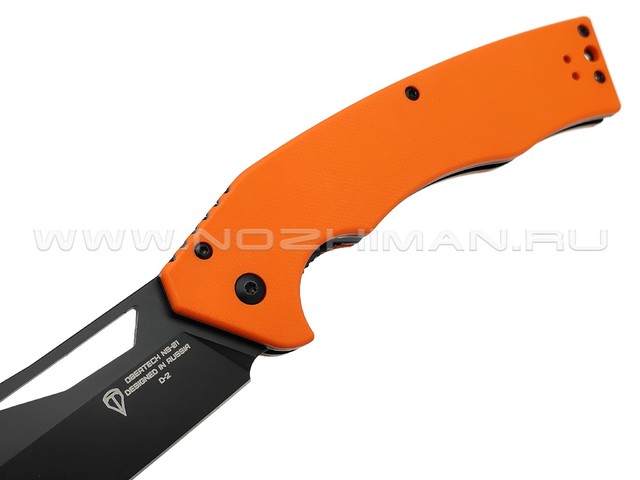 Нож Обертех НС-01 сталь D2 black Titanium nitride, рукоять G10 orange
