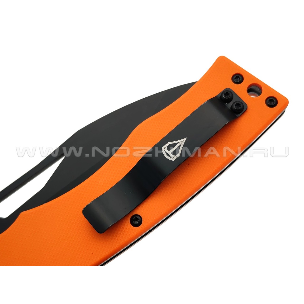 Нож Obertech НС-01 сталь D2 black Titanium nitride, рукоять G10 orange