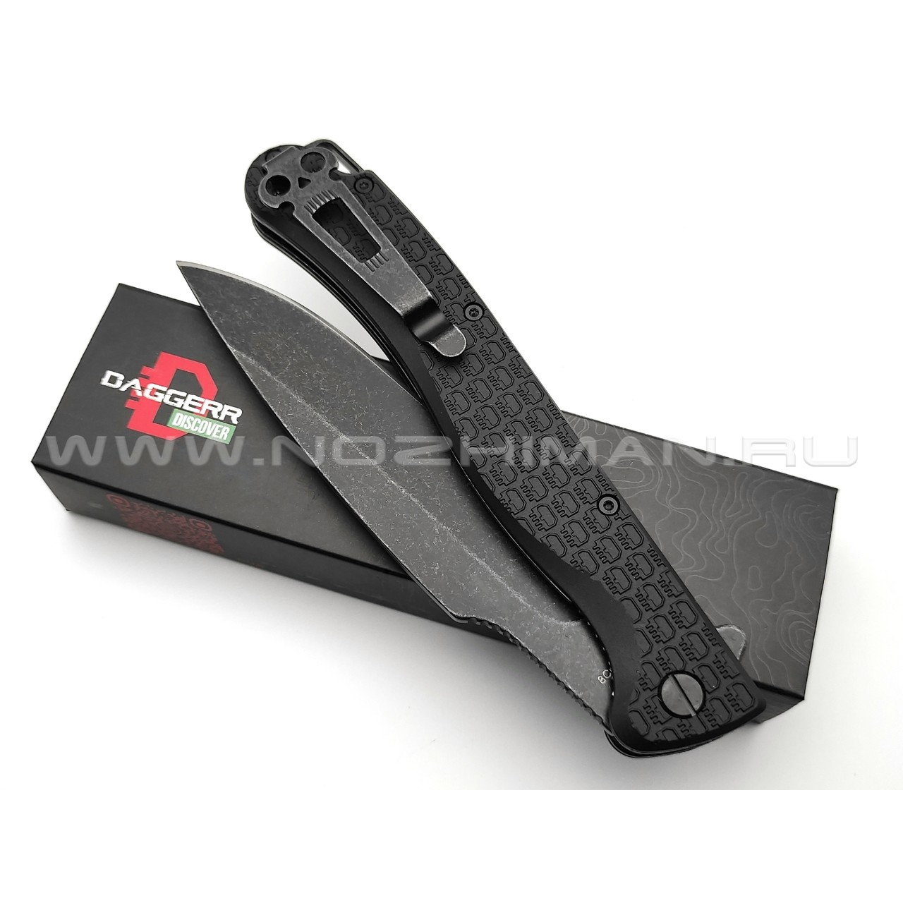 Daggerr нож Harpoon All Black DL сталь 8Cr14MoV блэквош, рукоять FRN black