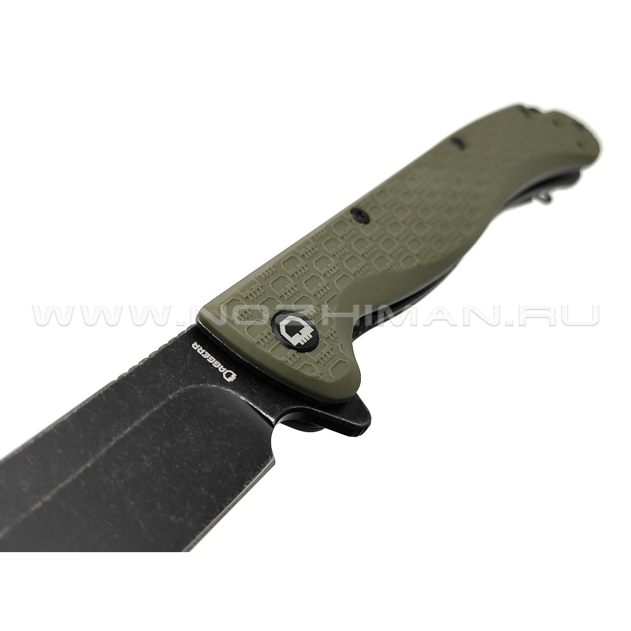 Daggerr нож Finka Olive BW DL сталь 8Cr14MoV блэквош, рукоять FRN olive