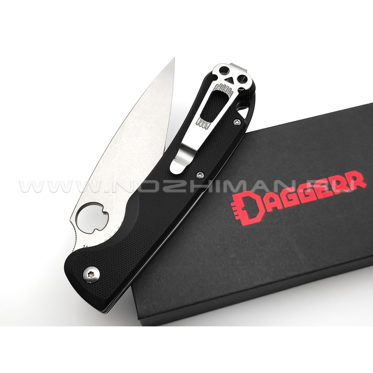 Daggerr нож Sting Black SW сталь D2 стоунвош, рукоять G10 black