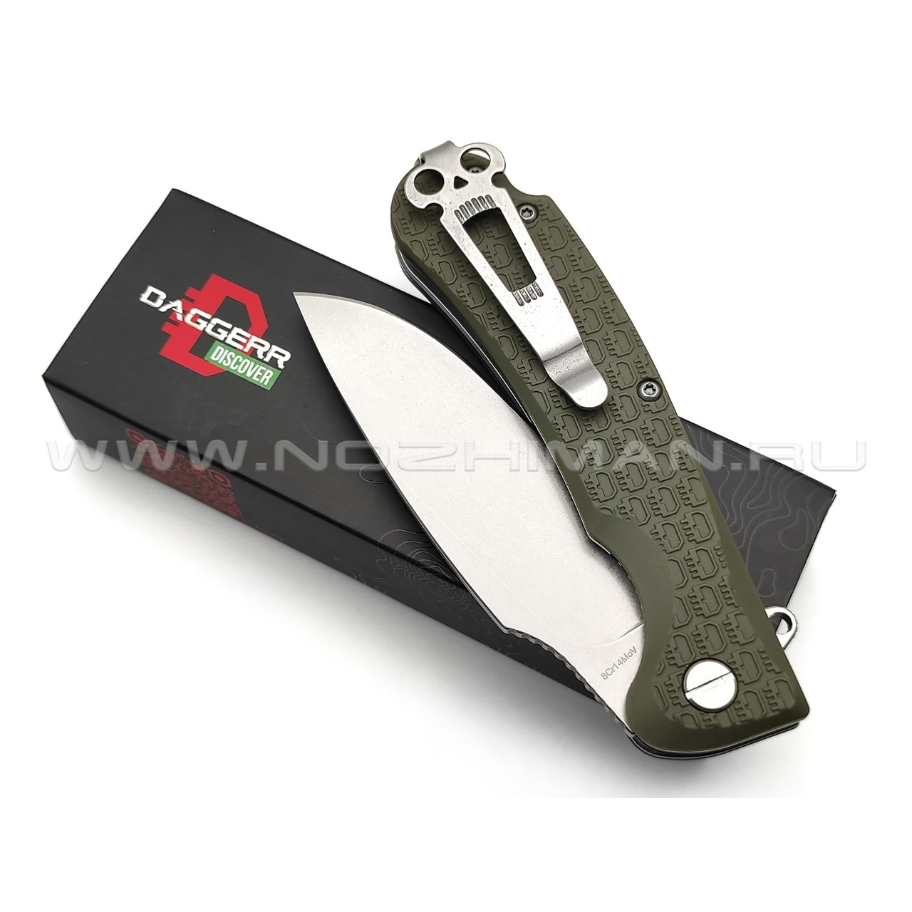 Daggerr нож Fielder Olive SW DL сталь 8Cr14MoV стоунвош, рукоять FRN olive