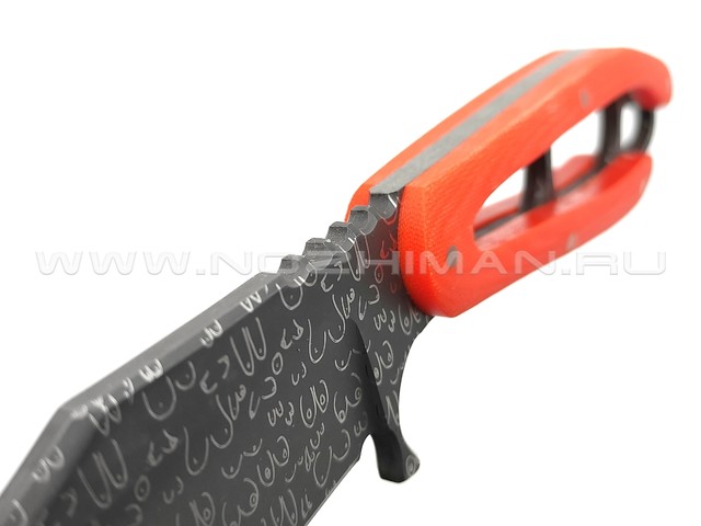 1-й Цех нож Сиськи сталь 440C узор, рукоять Micarta safety orange