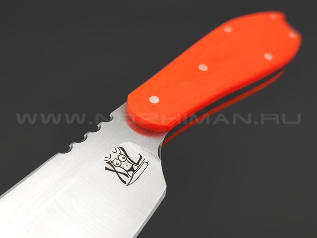 1-й Цех нож Сиськи XL сталь 440C сатин, рукоять Micarta safety orange