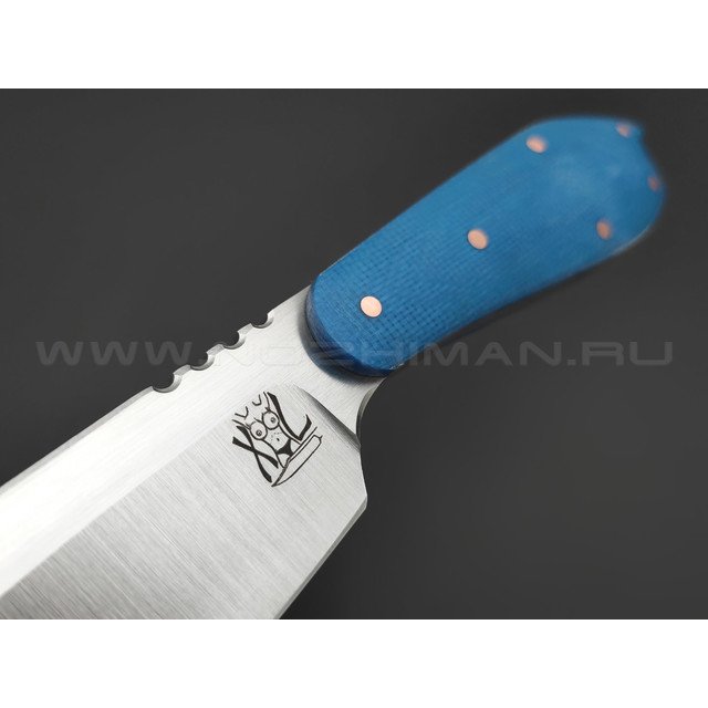 1-й Цех нож Сиськи XL сталь 440C сатин, рукоять Micarta blue