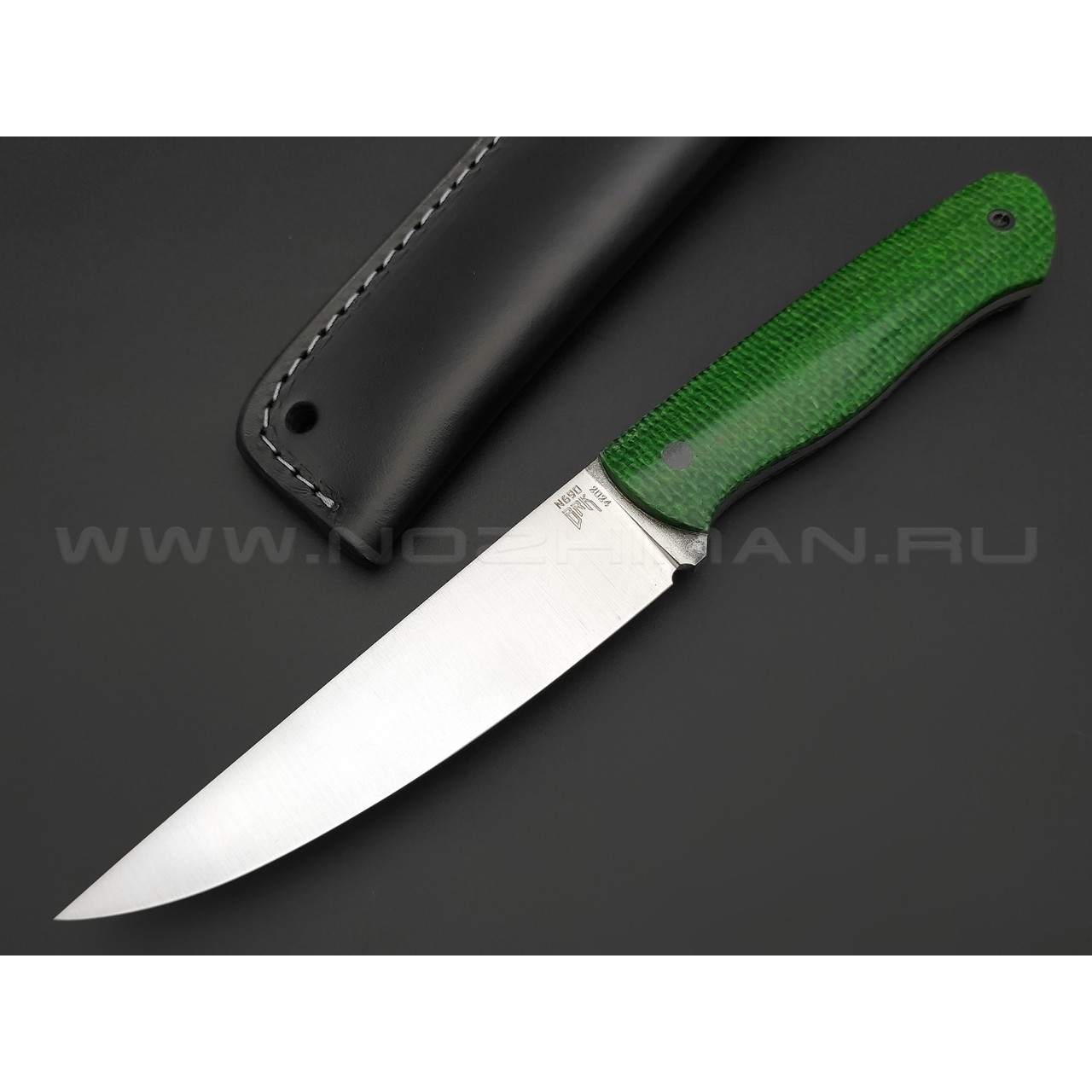 BRK нож Лоцман BX0248 спуски конвекс сталь N690 satin, рукоять Micarta jute green
