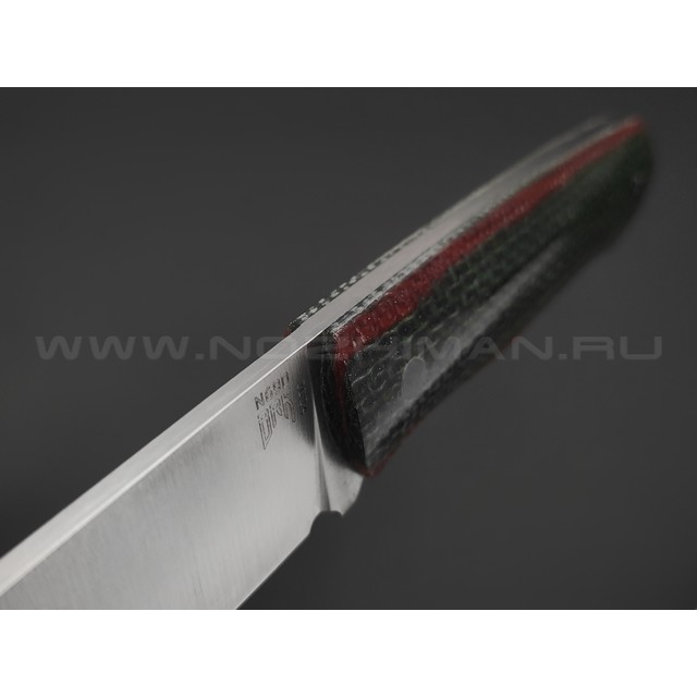 BRK нож Лоцман BX0247 спуски конвекс сталь N690 satin, рукоять Micarta jute green & bordo