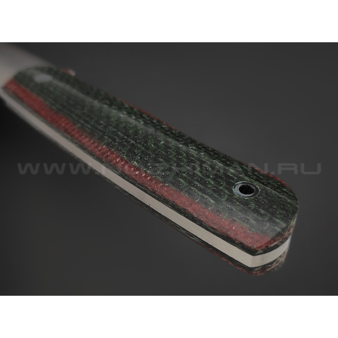 BRK нож Лоцман BX0247 спуски конвекс сталь N690 satin, рукоять Micarta jute green & bordo