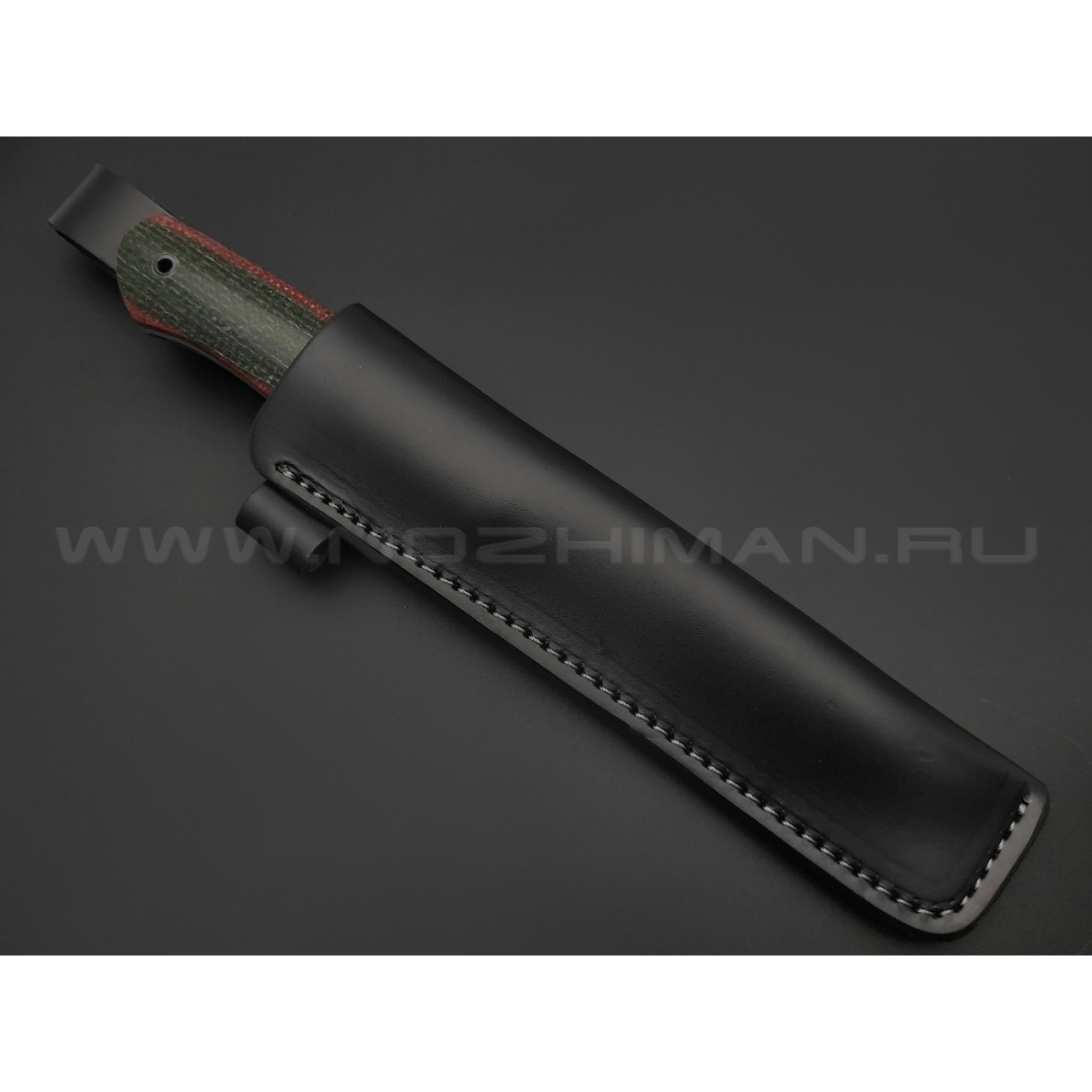 BRK нож Лоцман BX0247 спуски конвекс сталь N690 satin, рукоять Micarta jute green & bordo