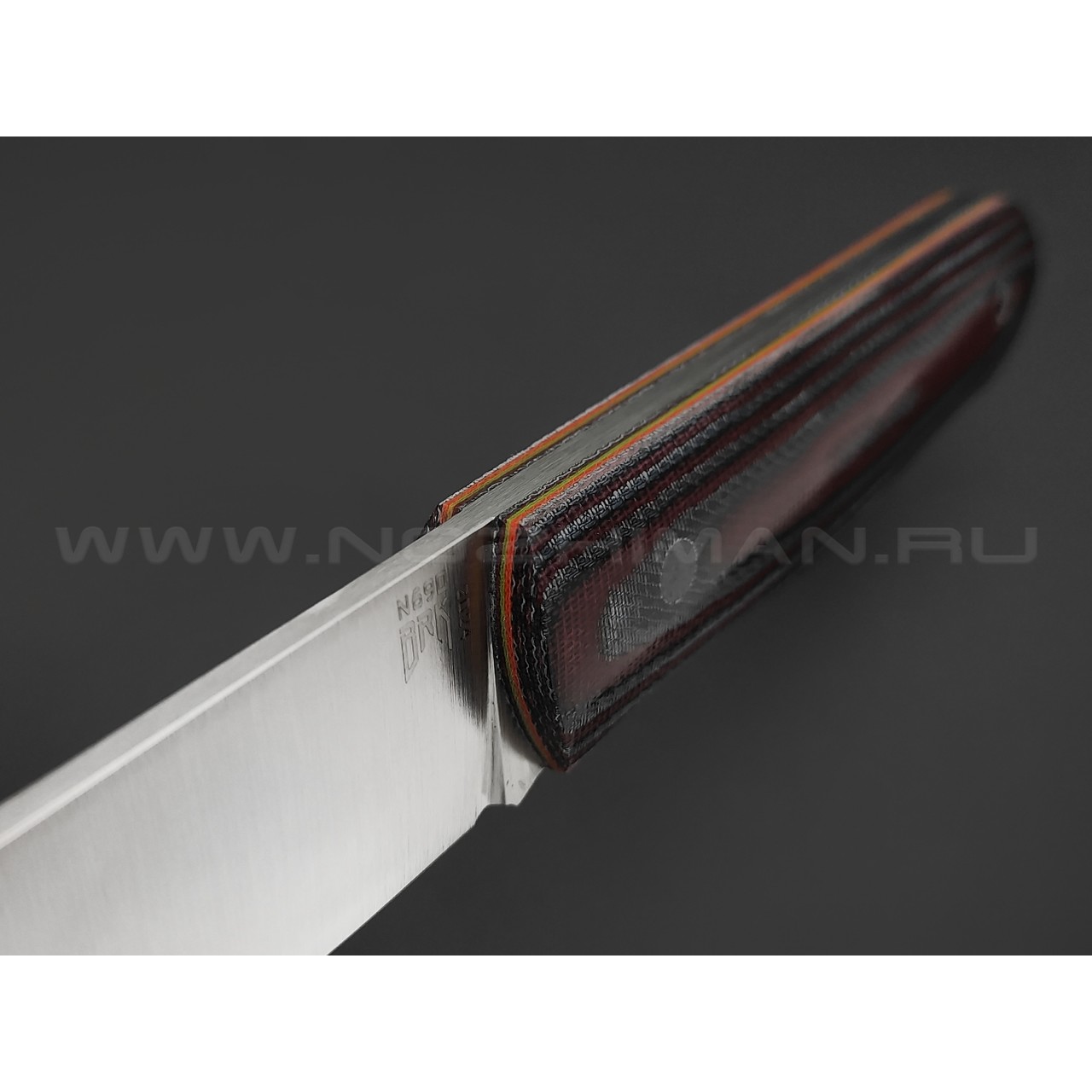 BRK нож Nevis BX0246 сталь N690 satin, рукоять Micarta jeans blue & bordo