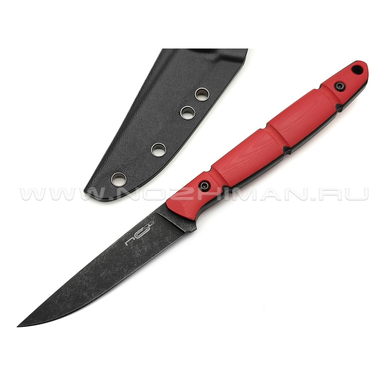 N.C.Custom нож Viper сталь Aus-10 блэквош, рукоять G10 red & black