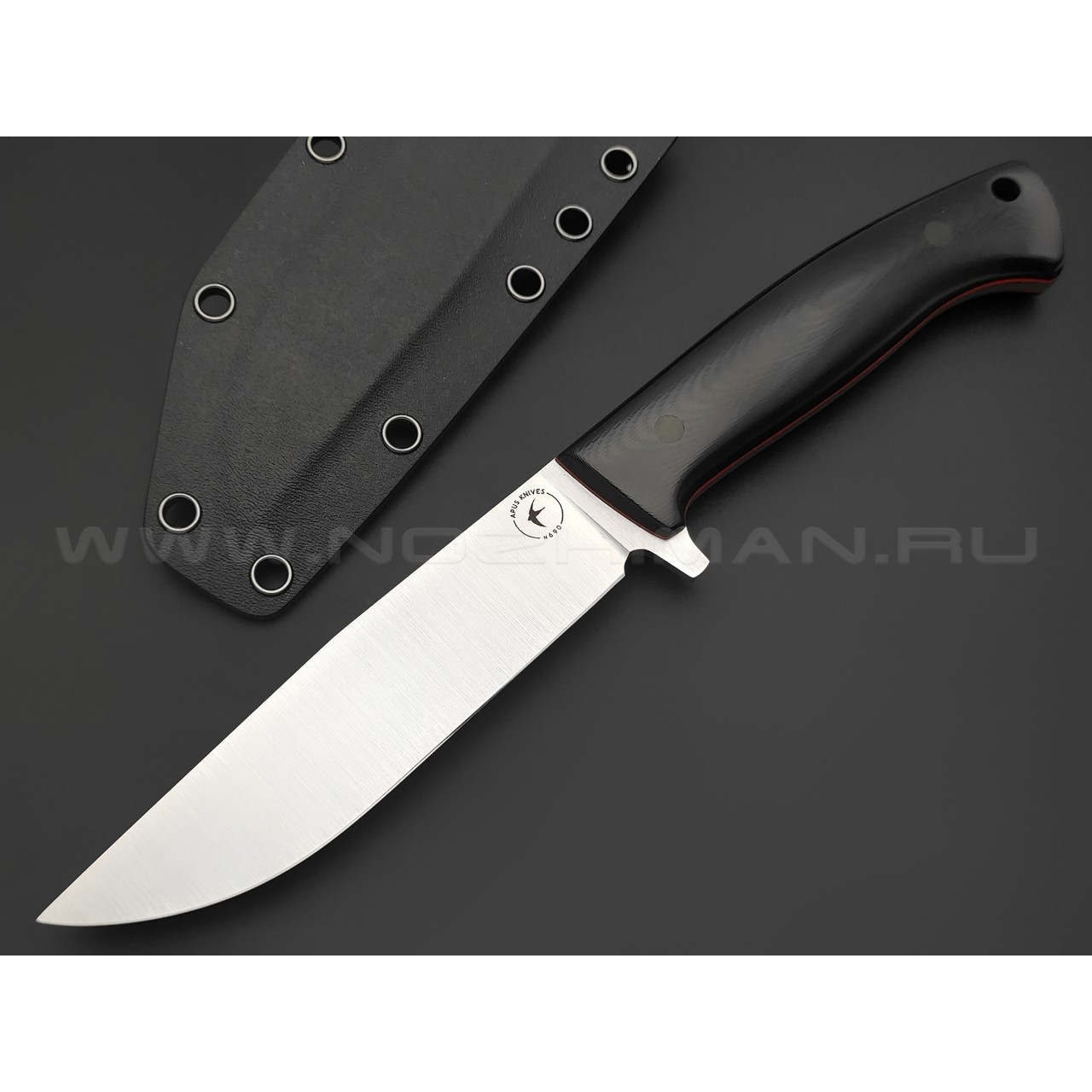Апус нож Хог сталь N690, рукоять G10 чёрный, пины карбон