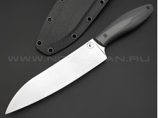 Apus Knives нож Santoku сталь N690 satin, рукоять Кориан grey, пины карбон