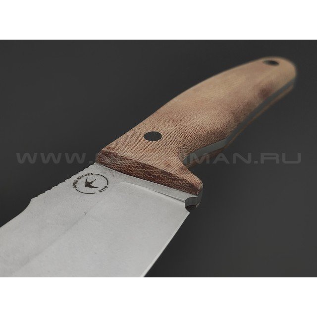 Апус нож Кайдзю сталь K110 стоунвош, рукоять Микарта коричневая, пины карбон