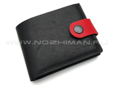 Кошелек с клапаном, 1 карман, 6 карт NK0170 натуральная кожа, черно-красный