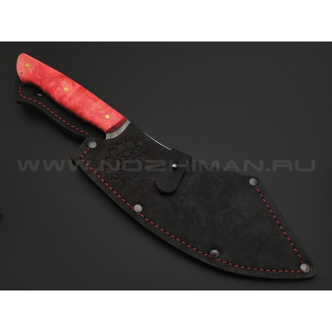 Товарищество Завьялова нож Биг Фуд сталь K340, рукоять Стаб. дерево красное