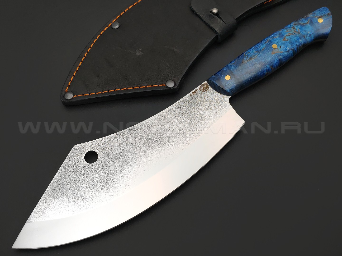 Товарищество Завьялова нож Биг Фуд сталь K340, рукоять Стаб. дерево синее