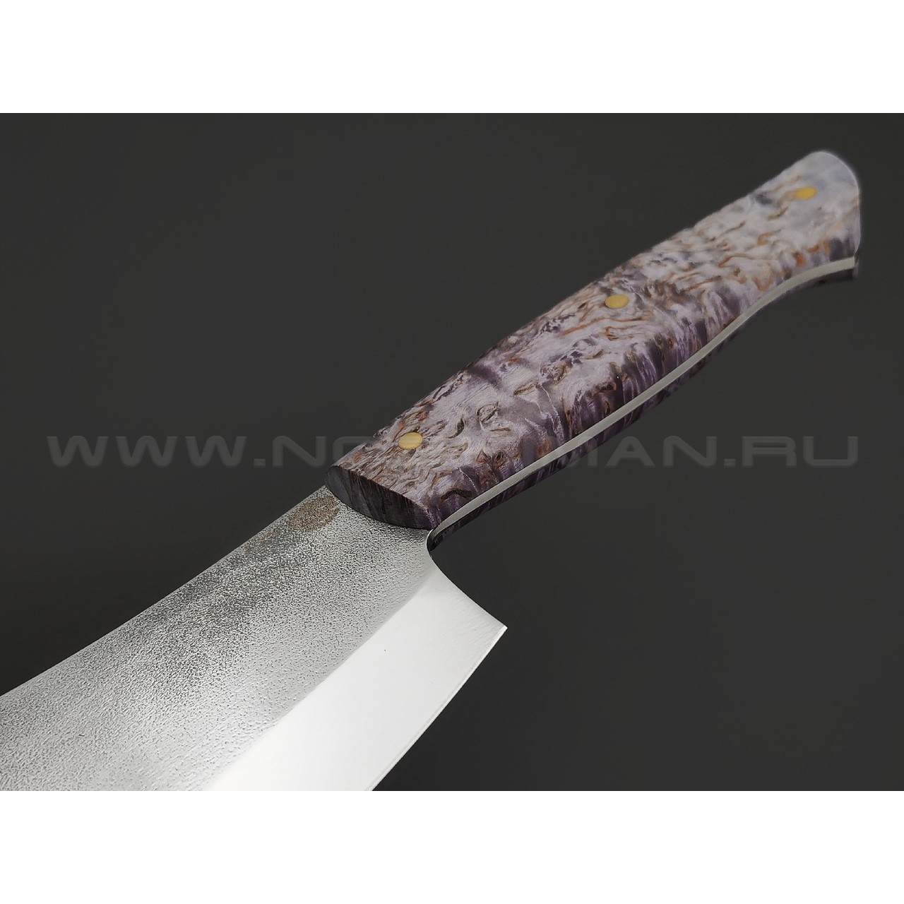 Товарищество Завьялова нож Биг Фуд сталь K340, рукоять Стаб. дерево фиолетовое