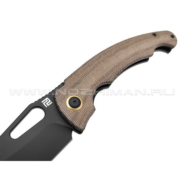 Нож Artisan Cutlery Xcellerator 1860P-BODG сталь AR-RPM9 PVD, рукоять Micarta OD green