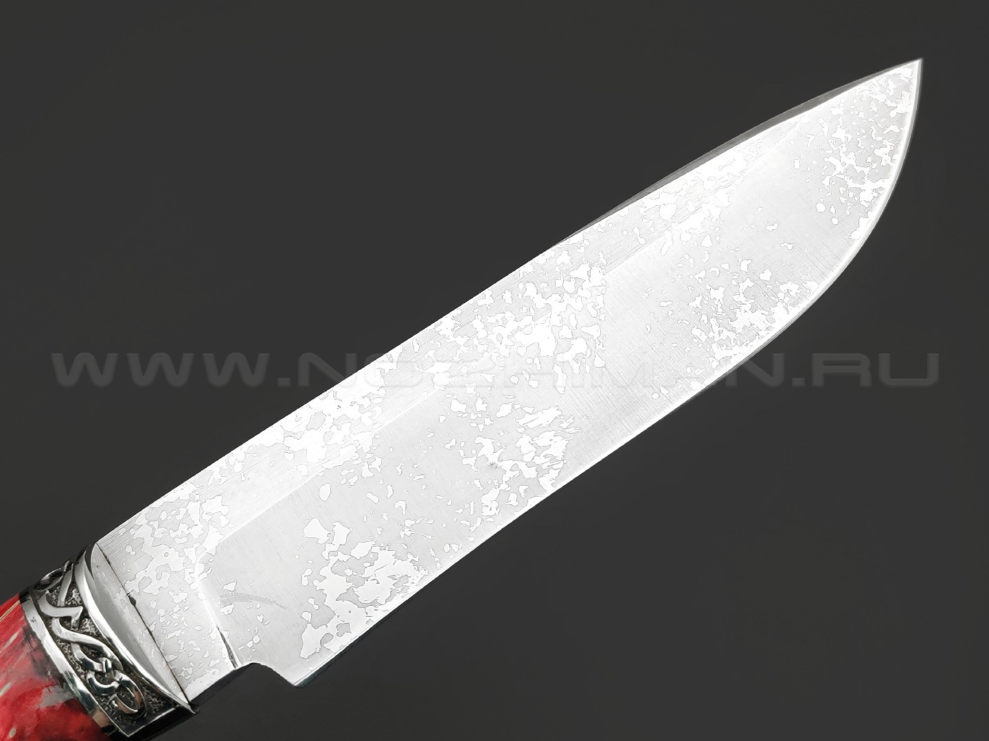 Фурсач А. А. нож Волк-2 сталь Х12МФ гравировка, рукоять Гибрид дерева и акрила, мельхиор