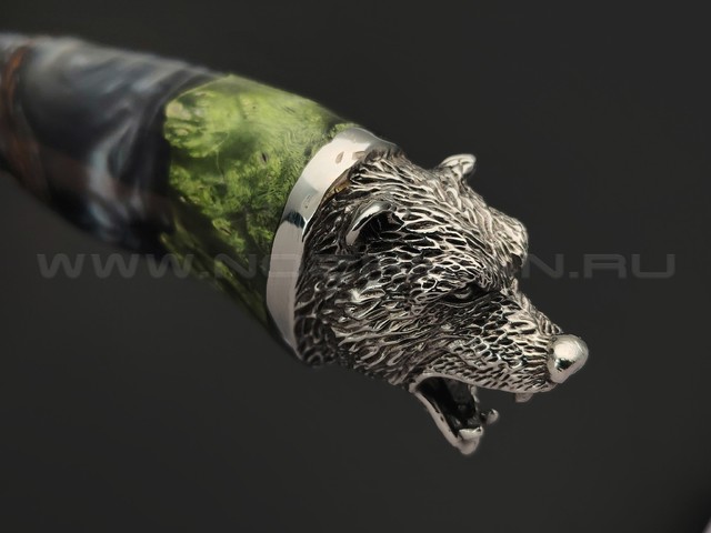 Фурсач А. А. нож Волк-2 сталь Х12МФ травление, рукоять Гибрид дерева, акрила и шишки, мельхиор