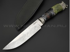 Фурсач А. А. нож Волк-3 сталь Х12МФ травление, рукоять Гибрид дерева, акрила и шишки, мельхиор
