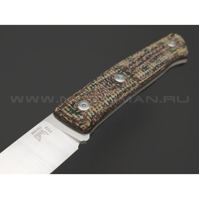 BRK нож Финик сталь N690 satin, рукоять Micarta jute brown & green