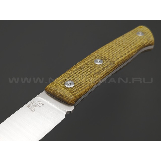 BRK нож Финик сталь N690 satin, рукоять Micarta jute yellow