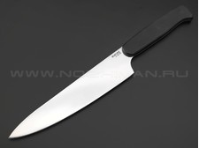 BRK кухонный нож Су-Шеф сталь X50 polish, рукоять Micarta black, пины G10 black