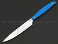 BRK кухонный нож Семечка 10 см, сталь Aus-6, рукоять G10 blue, пины yellow