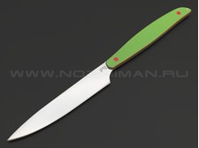 BRK кухонный нож Семечка 10 см, сталь Aus-6, рукоять G10 green, пины red