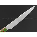 BRK кухонный нож Семечка 10 см, сталь Aus-6, рукоять G10 green, пины red