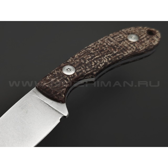 BRK нож Кусучий сталь 440C стоунвош, рукоять Micarta jute brown