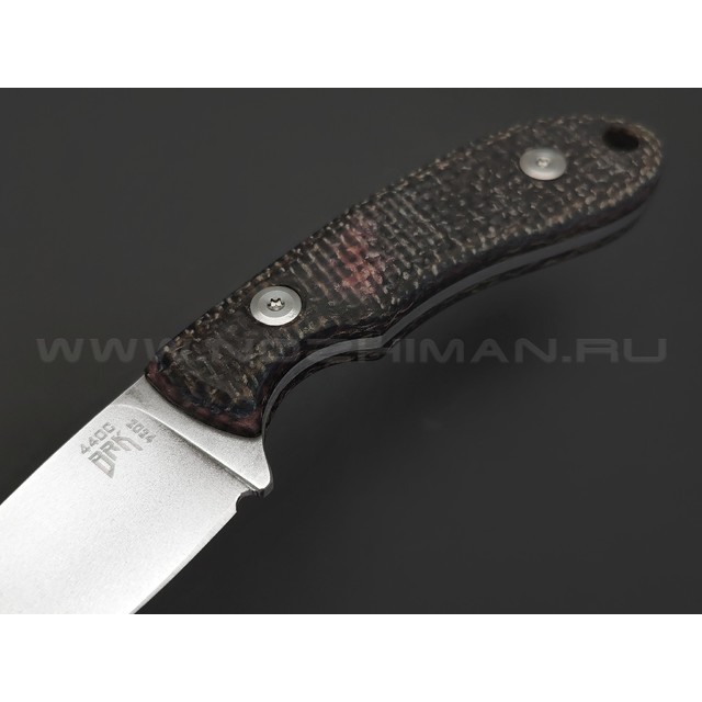 BRK нож Кусучий сталь 440C стоунвош, рукоять Micarta jute brown