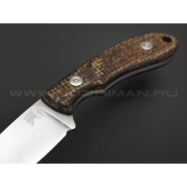 BRK нож Кусучий сталь 440C стоунвош, рукоять Micarta jute brown