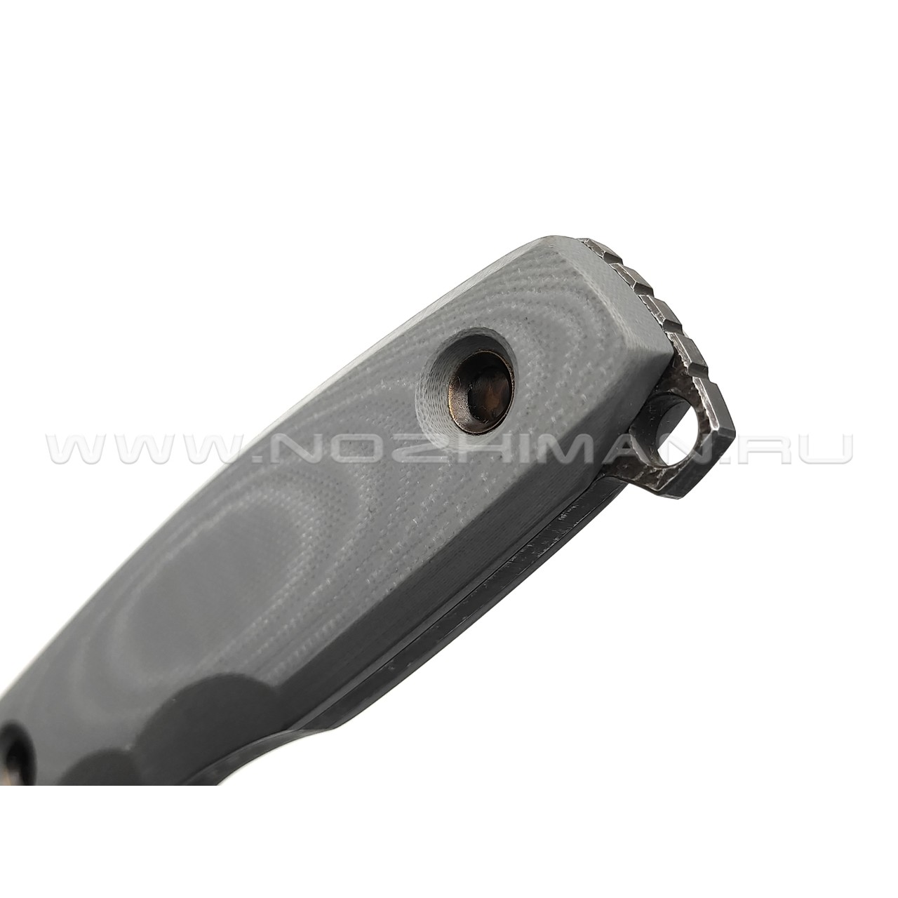 Нож с Котом Тик-Так 6 сталь Cr12 блэквош, рукоять G10 grey, kydex grey