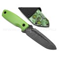 Нож с Котом Жаба сталь Cr12 блэквош, рукоять G10 light green, kydex green skull